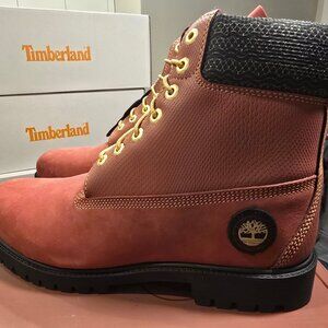 Men's Timberland Heritage 6 Inch Waterproof Boots TB0A29PN Dark Red Size 12 US